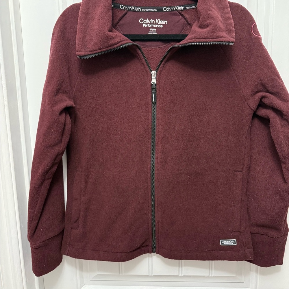 Calvin Klein Performance Women’s Sweatshirt Size S Turtleneck Burgundy (16-8)